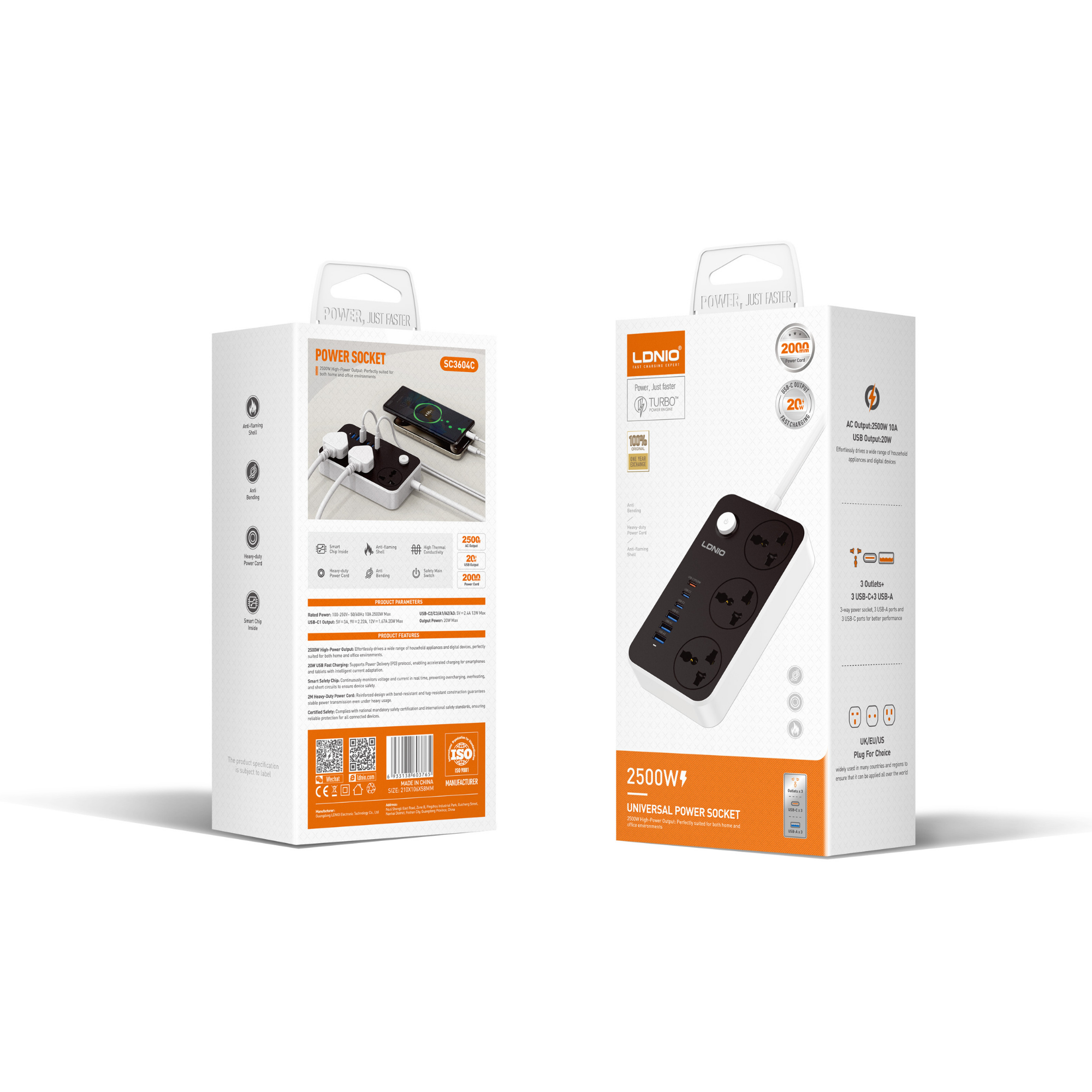 LDNIO Universal Power Socket 2500W SC3604C