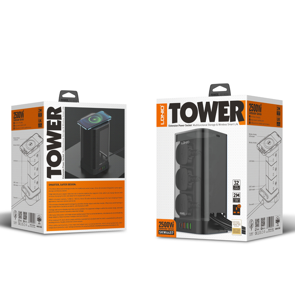 LDNIO Tower Power Socket 2500W SKW6457
