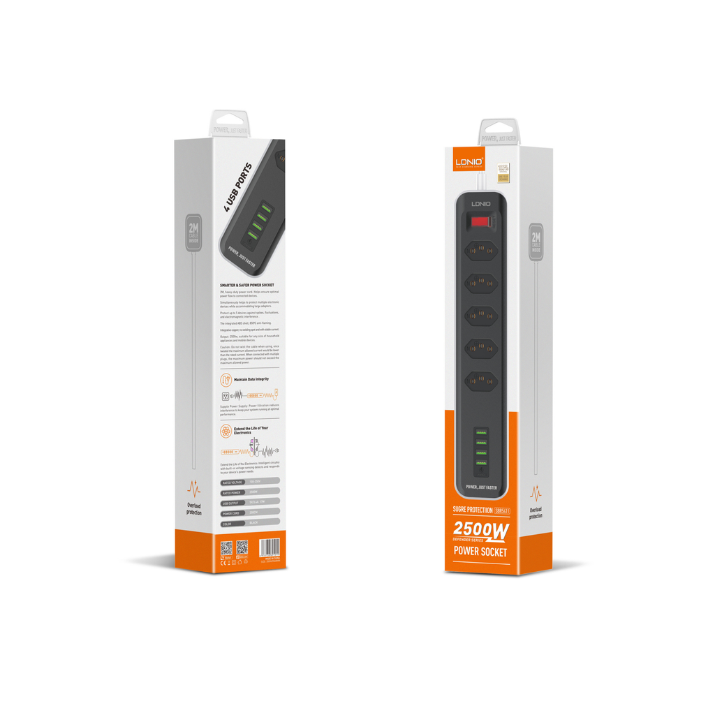 LDNIO Power Socket with Surge Protection 2500W SBR5411