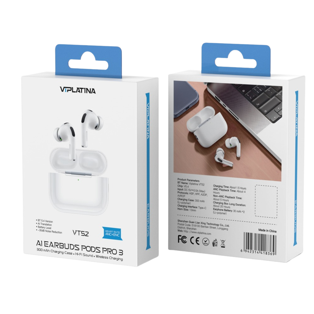 VIPLATINA AI EARBUDS PODS PRO 3 VT52