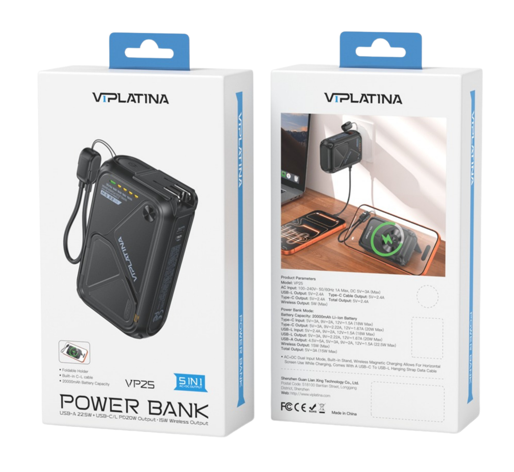 VIPLATINA POWERBANK 20 000 MAH 22.5W VP 25