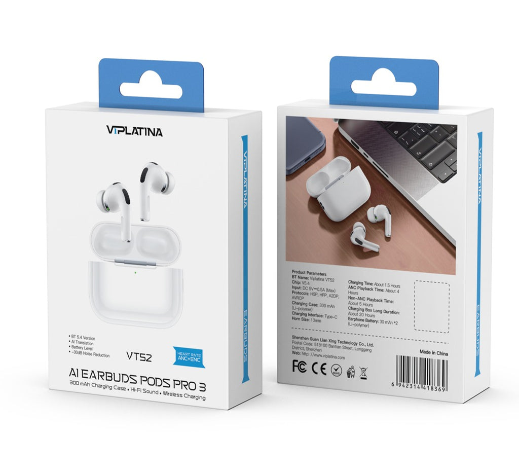 VIPLATINA AI EARBUDS PODS PRO 3 VT52