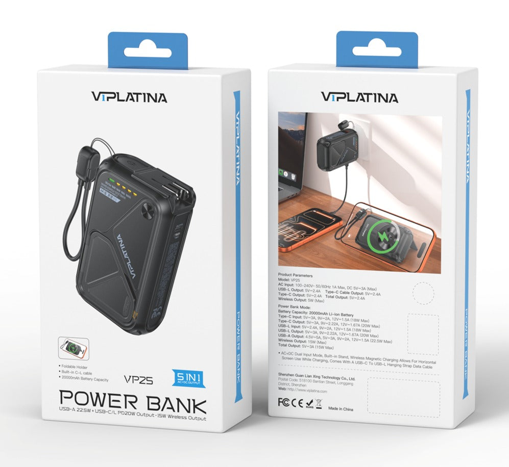 VIPLATINA POWERBANK 20 000 MAH 22.5W VP 25