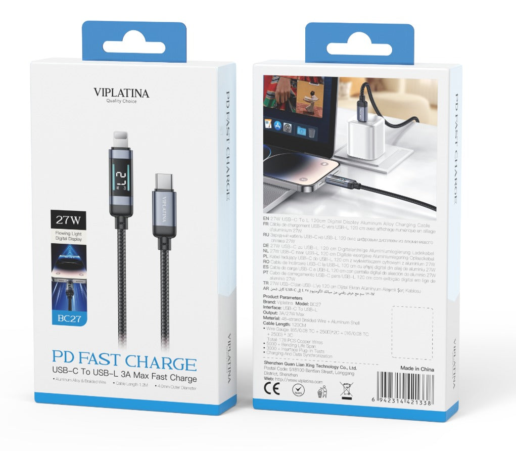 VIPLATINA USB-C TO USB-L 27W
