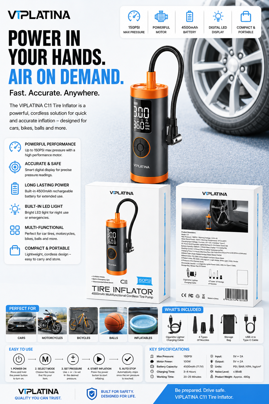 VIPLATINA TIRE INFLATOR C11