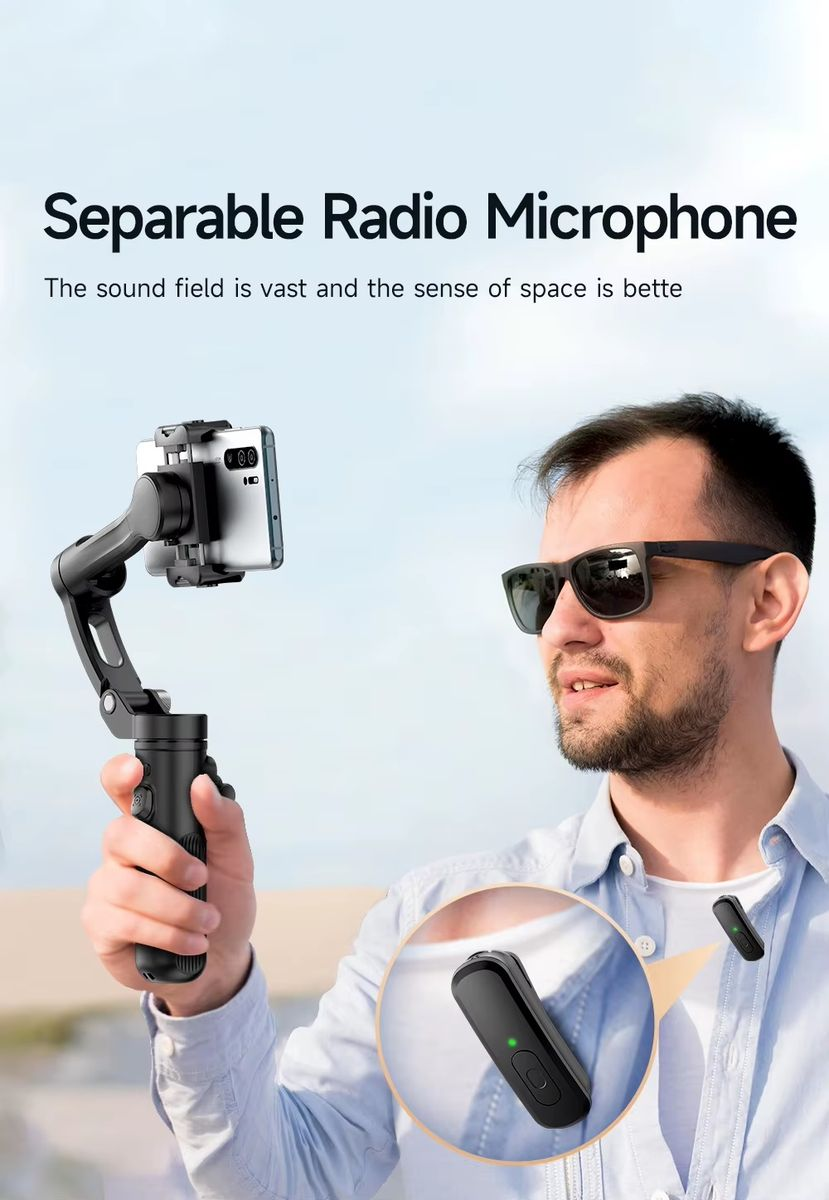 VIPLATINA VF22 3-Axis Smartphone Gimbal Stabiliser with AI Tracking Camera, Gesture Control, Foldable Design, for iOS and Android